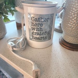 Gather Here with Grateful Hearts Scentsy wax warmer.